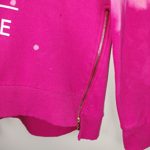 Red Fox Dip Dyed Distressed Barbiecore Only God Can Judge Me Graphic Hoodie Sz.M - Picture 4 of 7